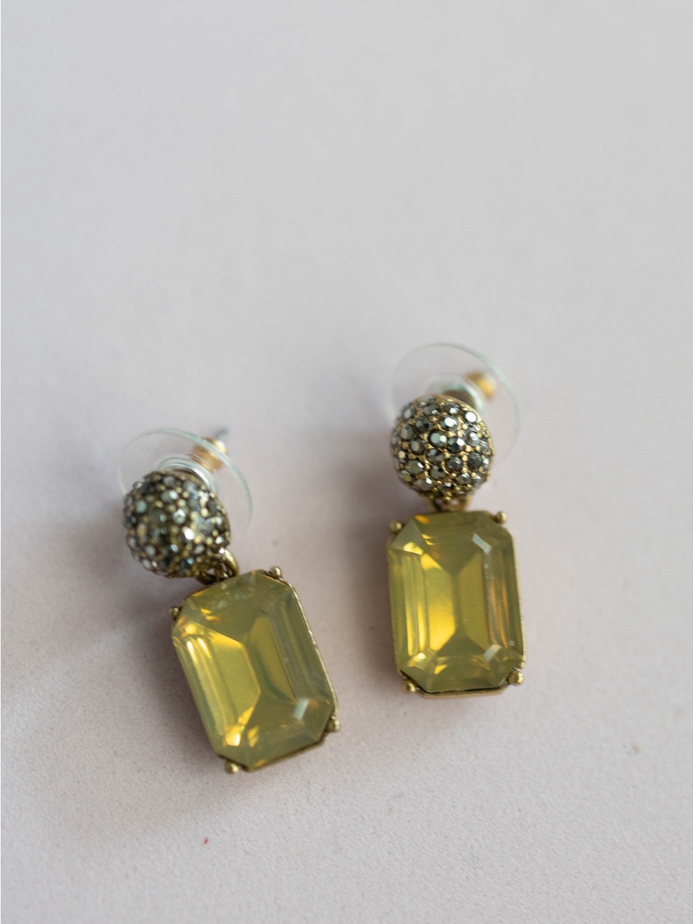 J. Crew Yellow Crystal Drop Earrings